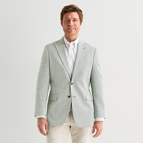 Stafford Linen Cotton Blend Mens Classic Fit Sport Coat
