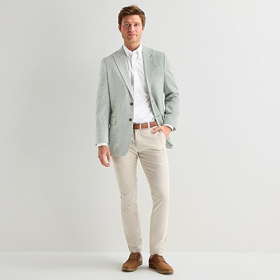 Stafford Linen Cotton Blend Mens Classic Fit Sport Coat
