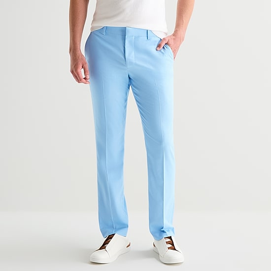 J. Ferrar Ultra Comfort Mens Stretch Fabric Slim Fit Flat Front Suit Pant