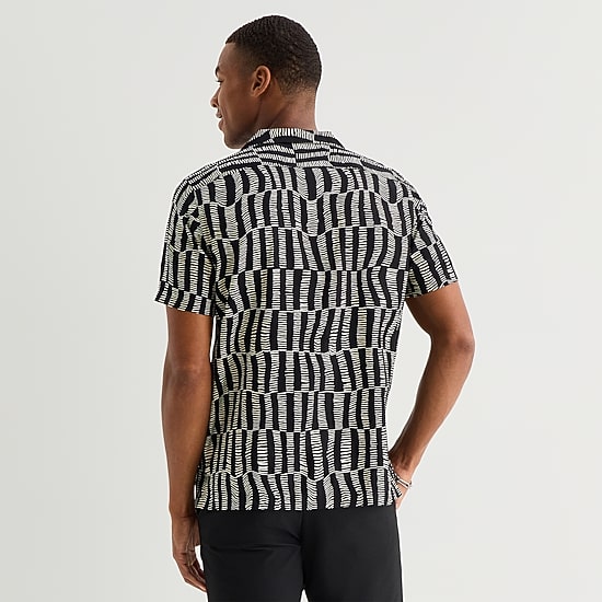 J. Ferrar Rayon Wave Mens Short Sleeve Camp Shirt
