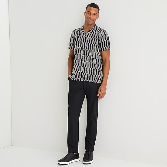 J. Ferrar Rayon Wave Mens Short Sleeve Camp Shirt