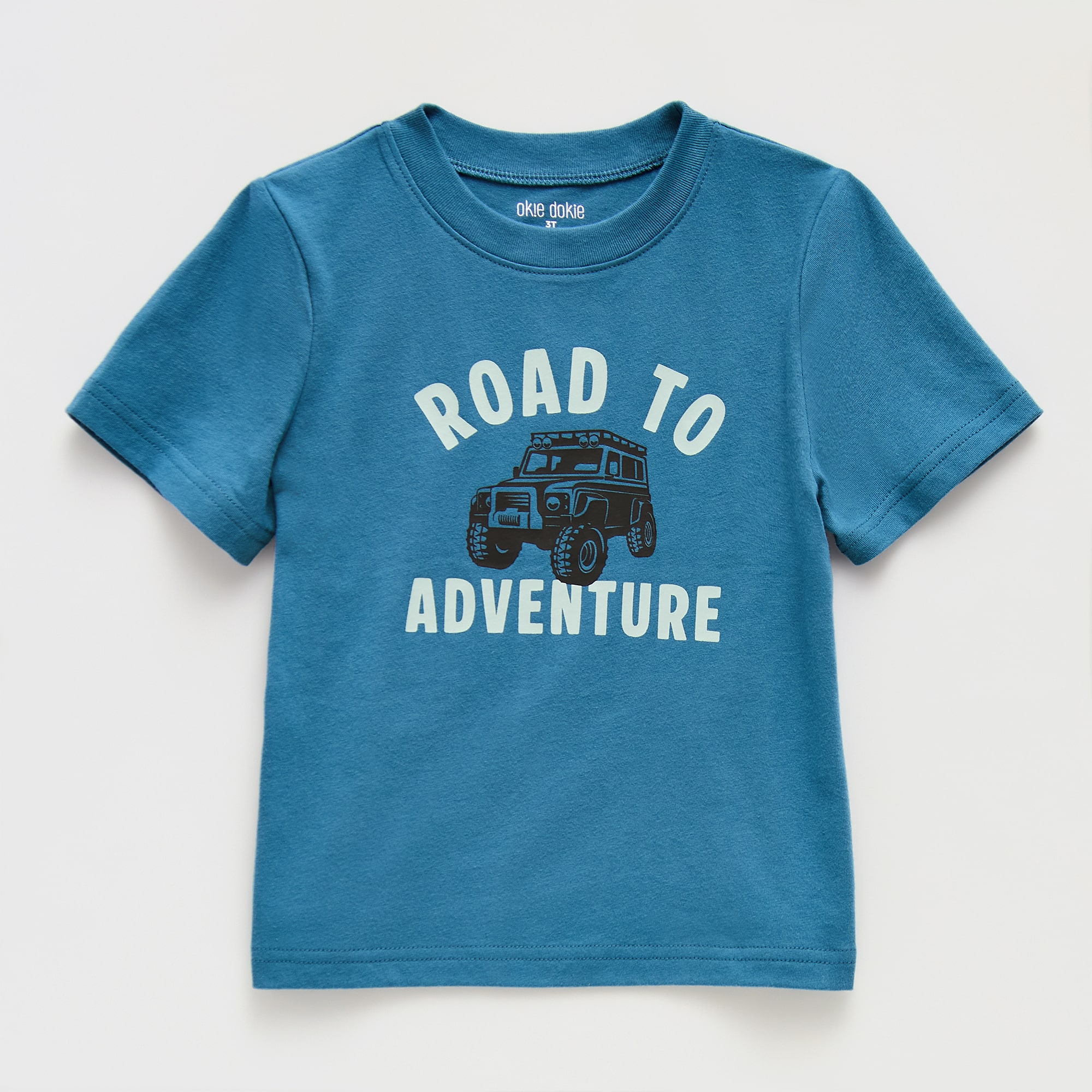 Okie Dokie Toddler & Little Boys Crew Neck Short Sleeve Regular Fit Graphic T-Shirt