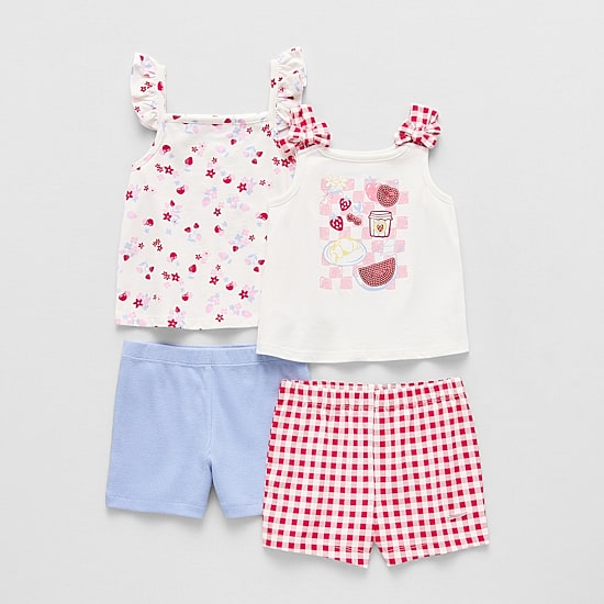 Little Lass Toddler Girls 4-pc. Short Set