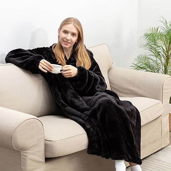 Sweet Home Collection Oversized Wearable Adult Blanket With Sleeves And Hood Wearable Blanket