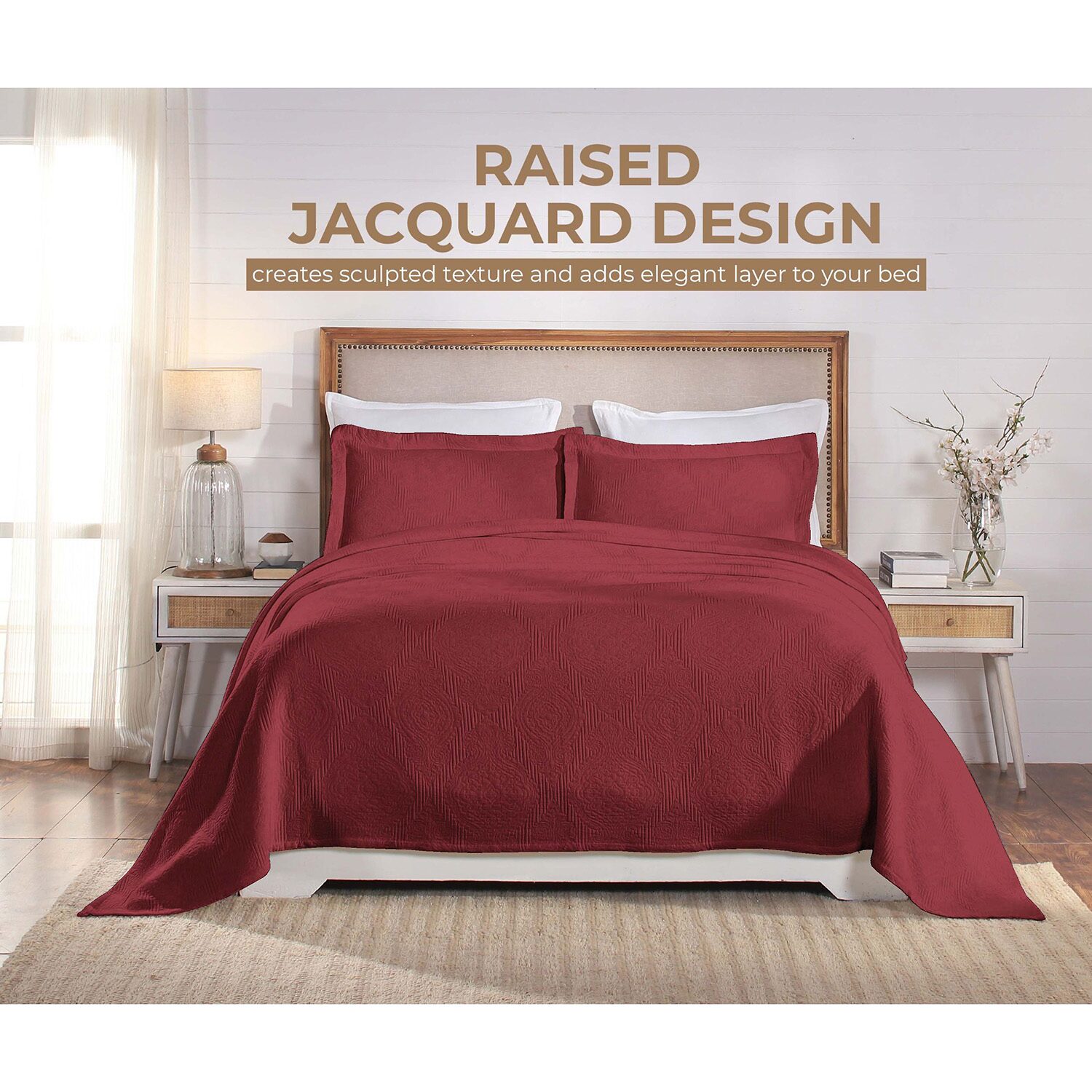 SUPERIOR® Victory Medallion Matelasse Traditional Floral Bedspread