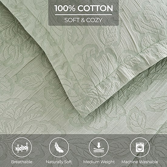 SUPERIOR® Hibiscus Matelasse Cotton Tropical Floral Bedspread