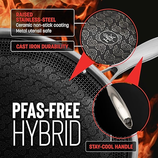 Hell's Kitchen Hybrid Stainless Steel 12" Wok