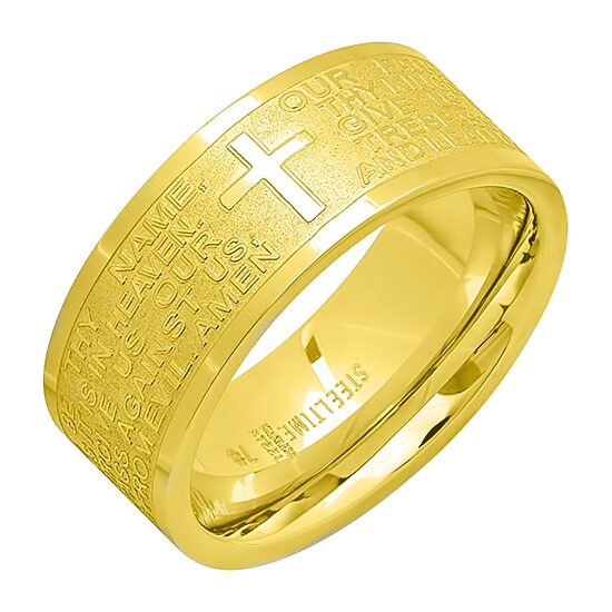 Steeltime Mens 6MM 18K Gold Stainless Steel Band