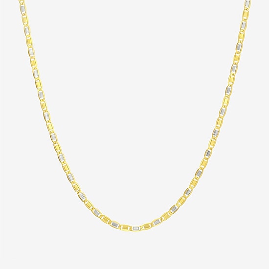 Unisex Adult 14K Two Tone Gold 20 Inch Valentino Chain Necklace