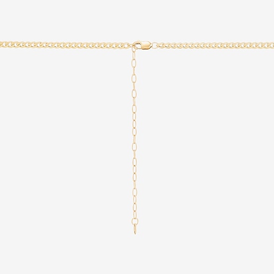 Gold Addiction Womens White Cubic Zirconia 10K Gold Heart 18 Inch Pendant Necklace