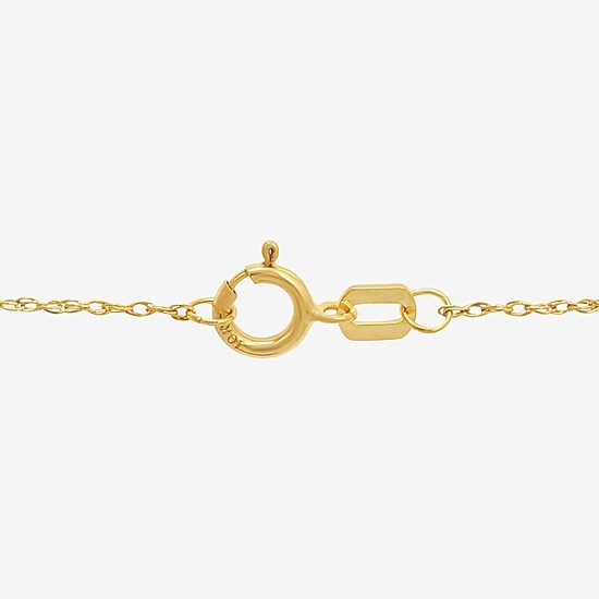 Womens 10K Gold Hamsa 18 Inch Pendant Necklace