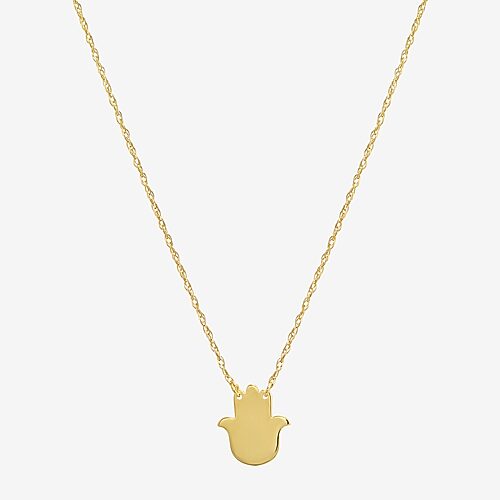 FINE JEWELRY Womens 10K Gold Hamsa 18 Inch Pendant Necklace, One Size