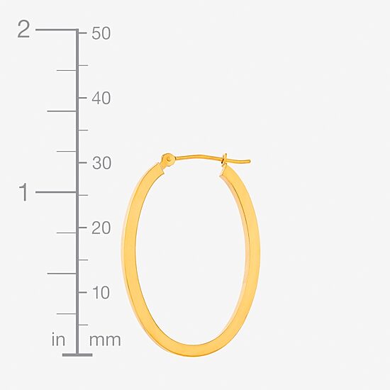 Womens 10K Gold 22mm Round Hoop Earrings