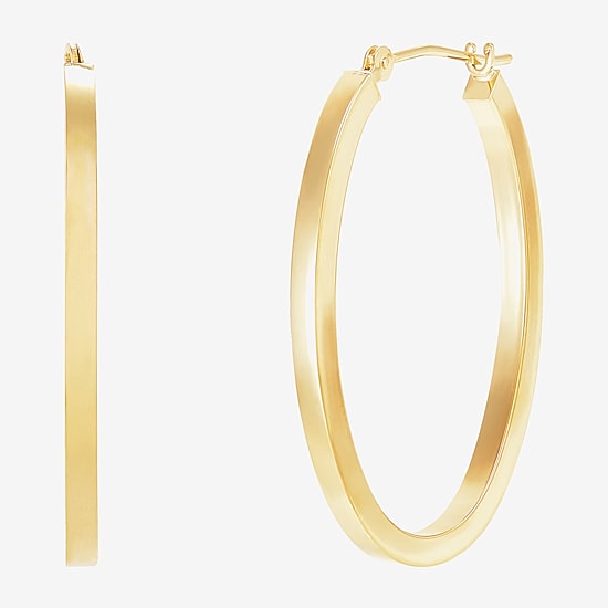 Womens 10K Gold 22mm Round Hoop Earrings