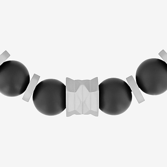 Mens Genuine Black Onyx Beaded Bracelet