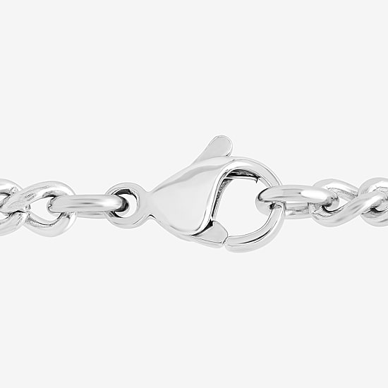 Mens Diamond-Accent Stainless Steel Cross Pendant Necklace
