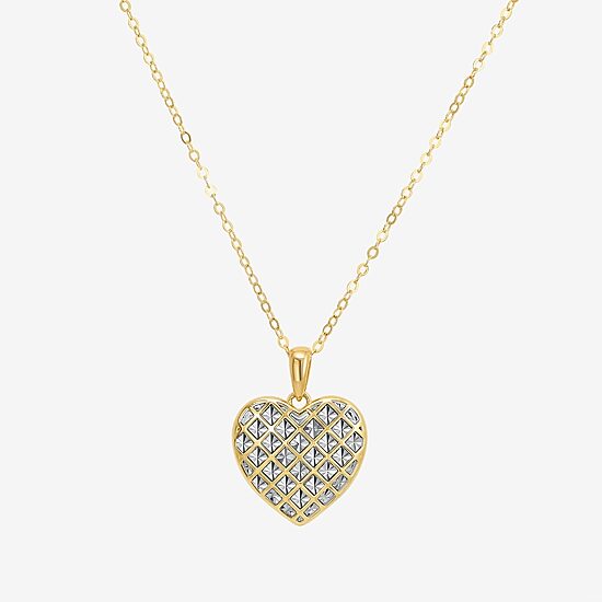 Womens Sterling Silver Heart 18 Inch Pendant Necklace