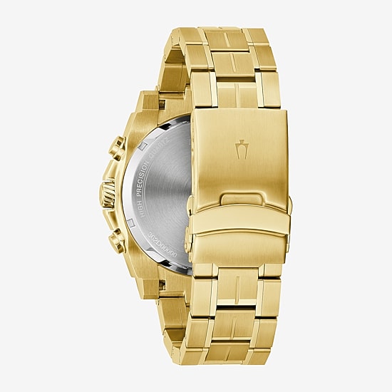 Bulova Mens Chronograph Gold Tone Stainless Steel Bracelet Watch 97b218