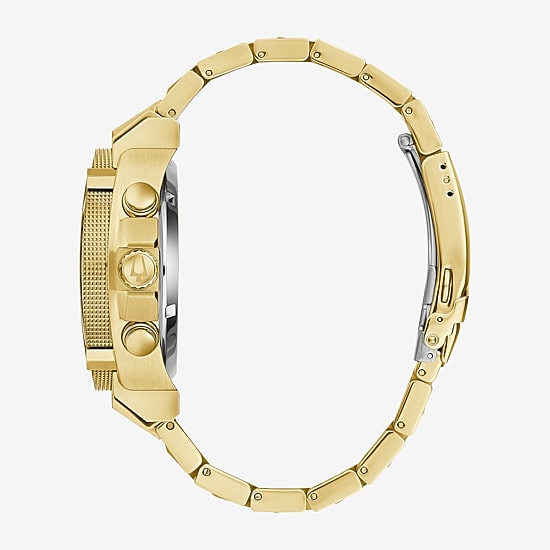Bulova Mens Chronograph Gold Tone Stainless Steel Bracelet Watch 97b218