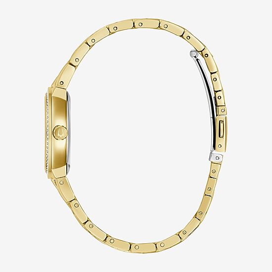 Bulova Womens Crystal Accent Gold Tone Stainless Steel 2-pc. Watch Boxed Set 98x133