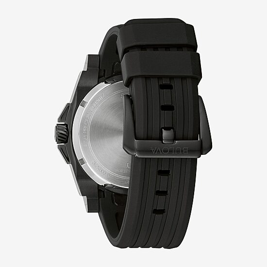 Bulova Mens Black Strap Watch 98b417