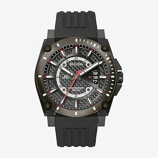 Bulova Mens Black Strap Watch 98b417