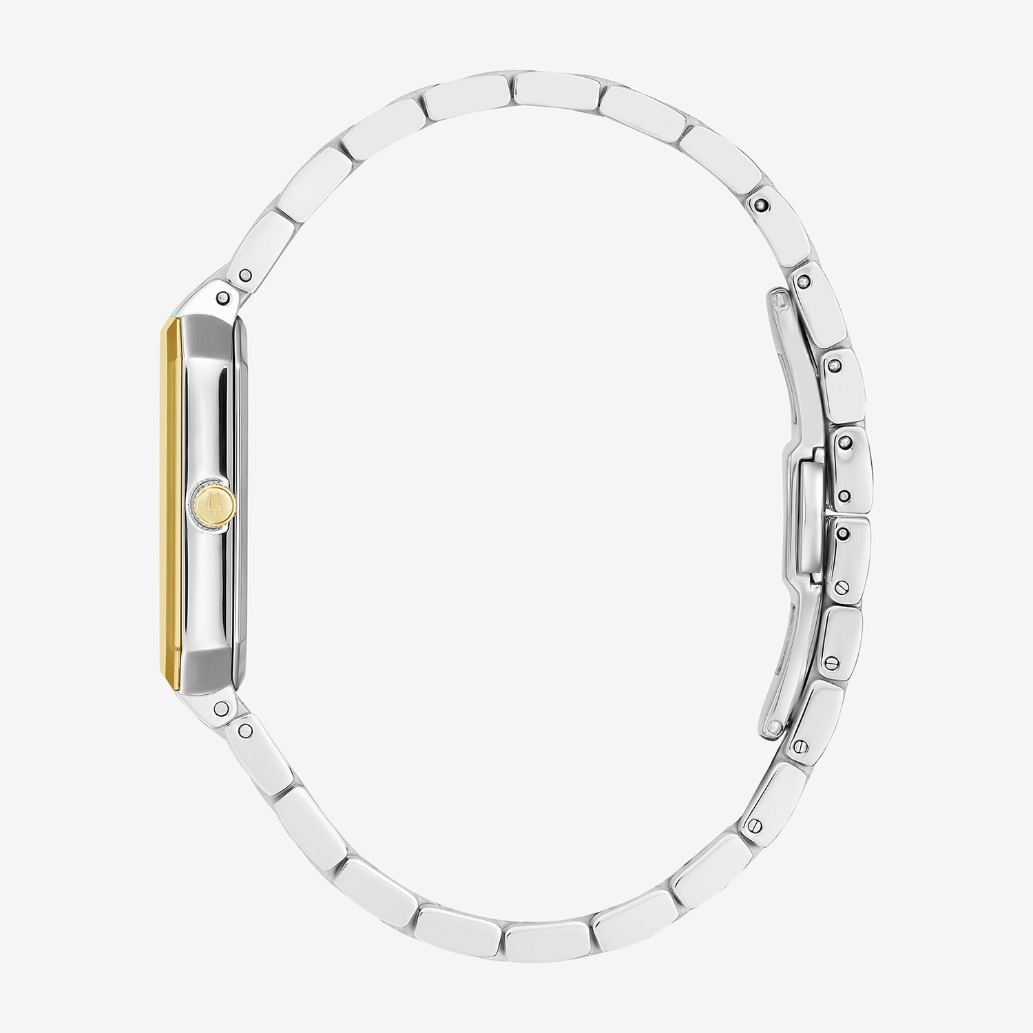 Bulova Womens Diamond Accent Two Tone Stainless Steel Bracelet Watch 98p209