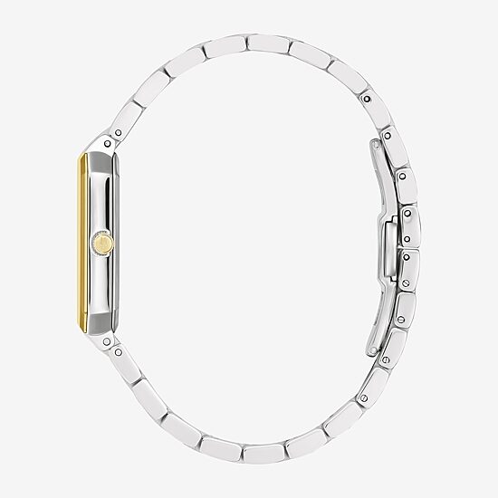 Bulova Womens Diamond Accent Two Tone Stainless Steel Bracelet Watch 98p209
