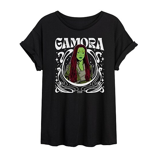 Gamora Womens Juniors Crew Neck Short Sleeve Regular Fit Guardians of the Galaxy Marvel Graphic T-Shirt