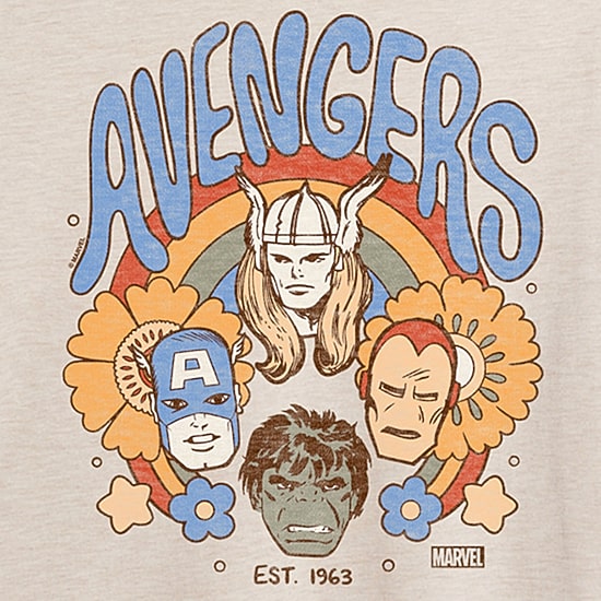 Womens Juniors Crew Neck Short Sleeve Regular Fit Avengers Marvel Graphic T-Shirt