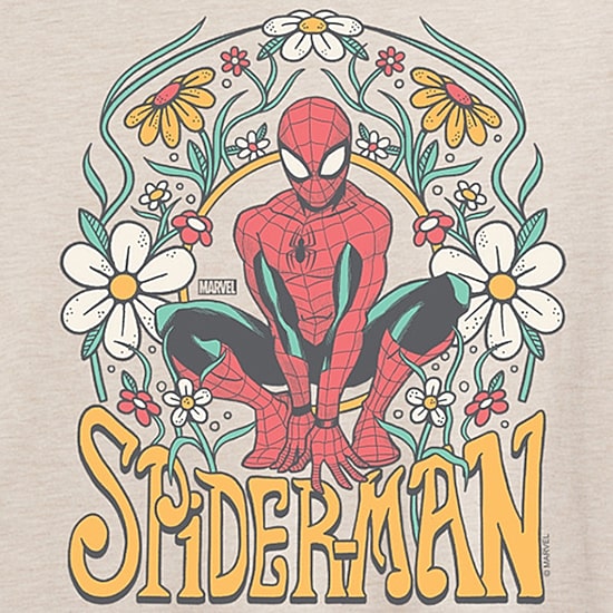 Marvel Spiderman Tee Womens Juniors Crew Neck Short Sleeve Regular Fit Marvel Spiderman Graphic T-Shirt