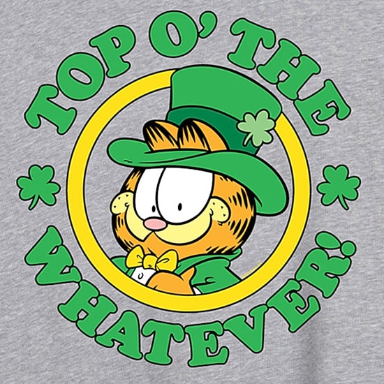 Top O' The Whatever Tee Womens Juniors Crew Neck Short Sleeve Regular Fit Garfield Graphic T-Shirt