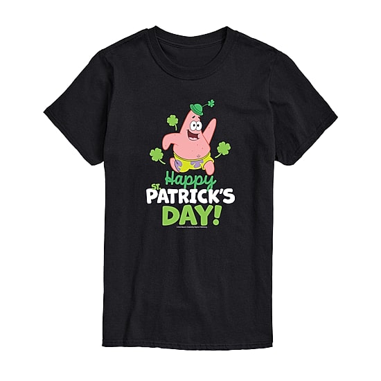 Squarepants Happy Patrick'S Day Tee Womens Juniors Crew Neck Short Sleeve Regular Fit Spongebob Graphic T-Shirt