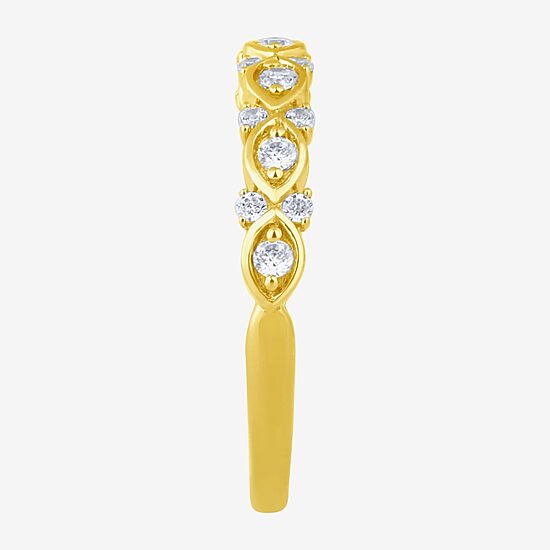 (H / I1) Womens 1/4 CT. T.W. Lab Grown White Diamond 10K Gold Anniversary Band
