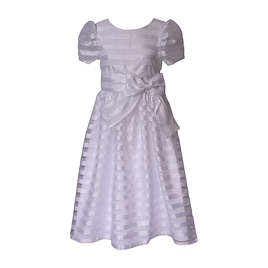 Bonnie Jean Big Kid Girls Communion Short Sleeve Puffed Flower Girl Fit + Flare Dress