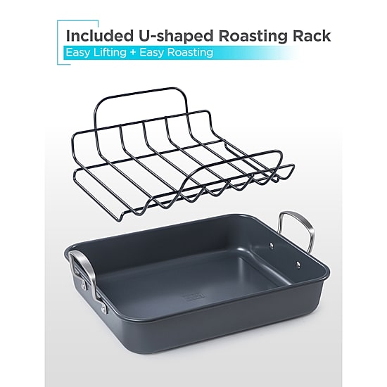 Black+Decker 16.5"x13" Non-Stick Roasting Pan with Rack