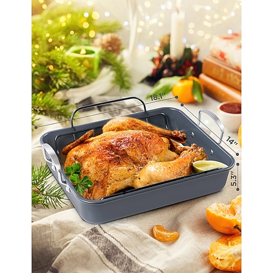 Black+Decker 16.5"x13" Non-Stick Roasting Pan with Rack