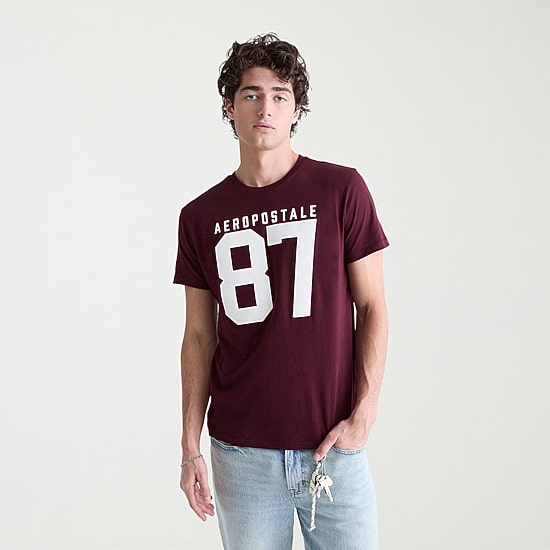 AEROPOSTALE Mens Crew Neck Short Sleeve Classic Fit Graphic T-Shirt