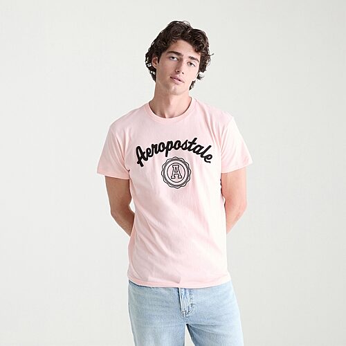 Aéropostale Mens Crew Neck Short Sleeve Classic Fit Graphic T-shirt In Pink
