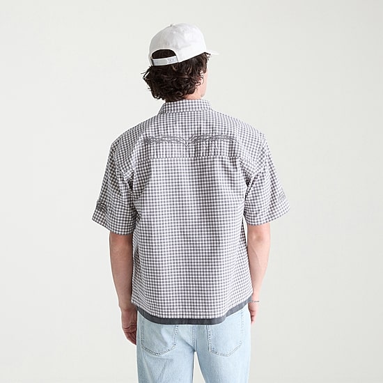AEROPOSTALE Mens Short Sleeve Boxy Fit Stretch Fabric Button-Down Shirt