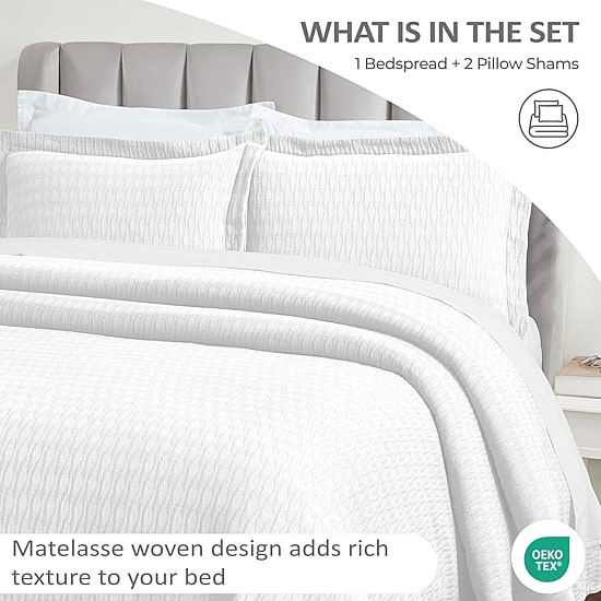 SUPERIOR® Calvert Cotton Lattice Geometric Jacquard Bedspread