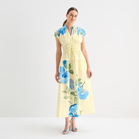 Melonie T Womens V Neck Short Sleeve Cap Maxi Dress