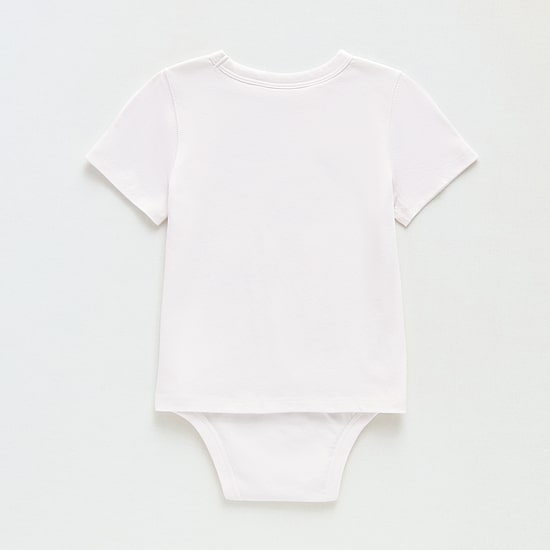 Okie Dokie Toddler Boys Bodysuit Closure Adaptive Crew Neck Short Sleeve Bodysuit