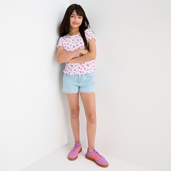 Thereabouts Little & Big Kid Girls Adjustable Waist Denim Short