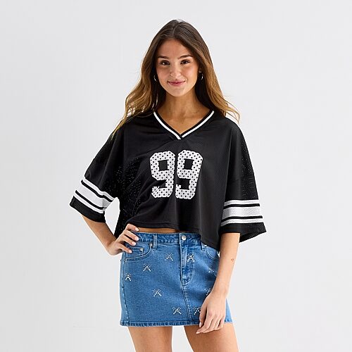 Forever 21 Womens Juniors Short Sleeve Jersey In Black