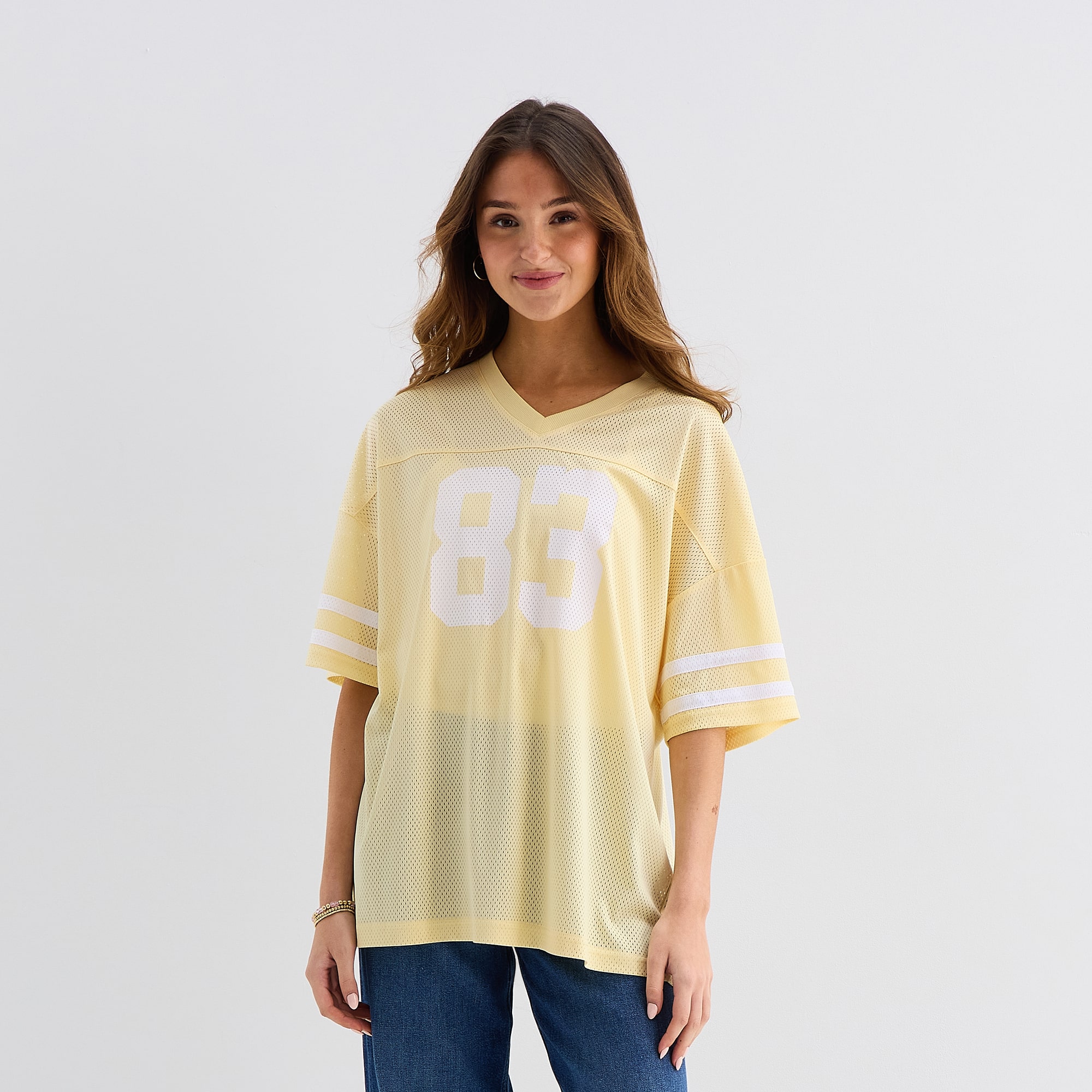 Forever 21 Womens Juniors V Neck Short Sleeve Jersey
