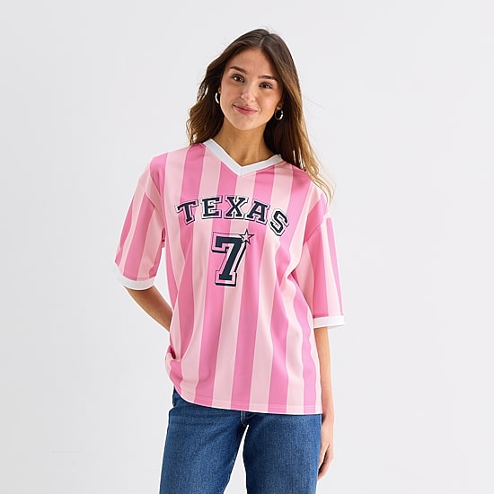 Forever 21 Womens Juniors V Neck Short Sleeve Jersey