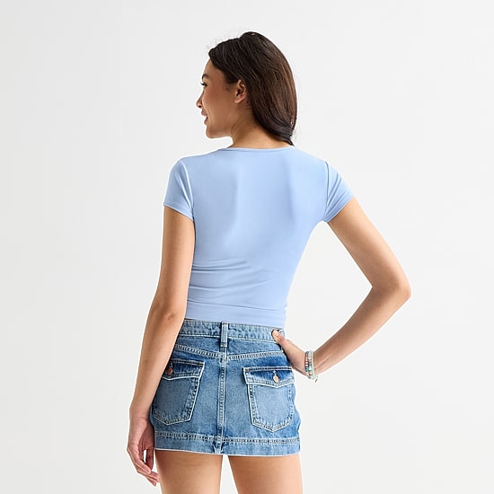 Arizona So Smooth Womens Juniors Round Neck Short Sleeve T-Shirt