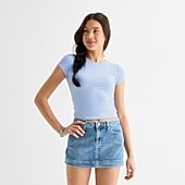 Arizona So Smooth Womens Juniors Round Neck Short Sleeve T-Shirt