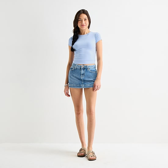 Arizona So Smooth Womens Juniors Round Neck Short Sleeve T-Shirt